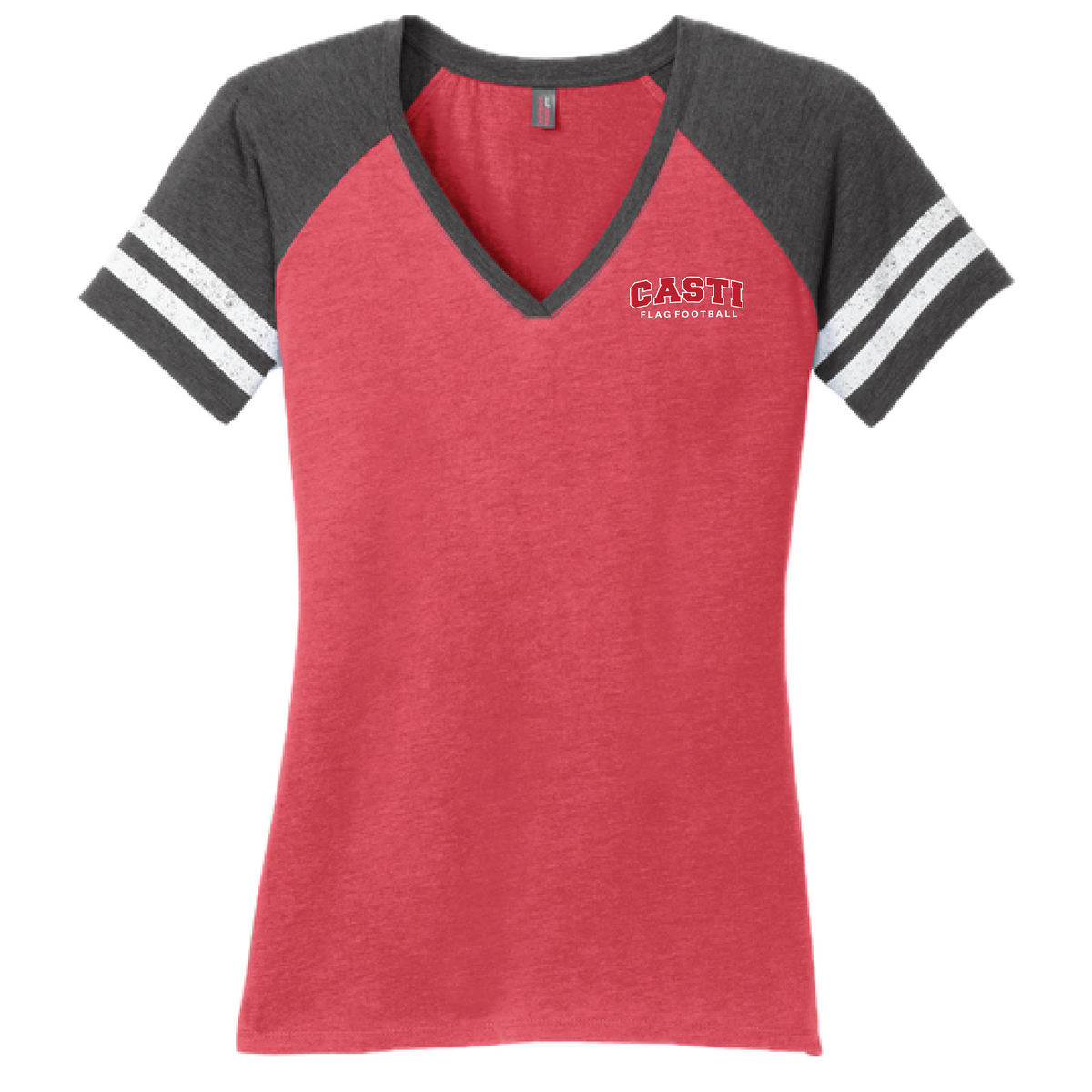 Castilleja Flag Football Women's Fit V-Neck T-Shirt