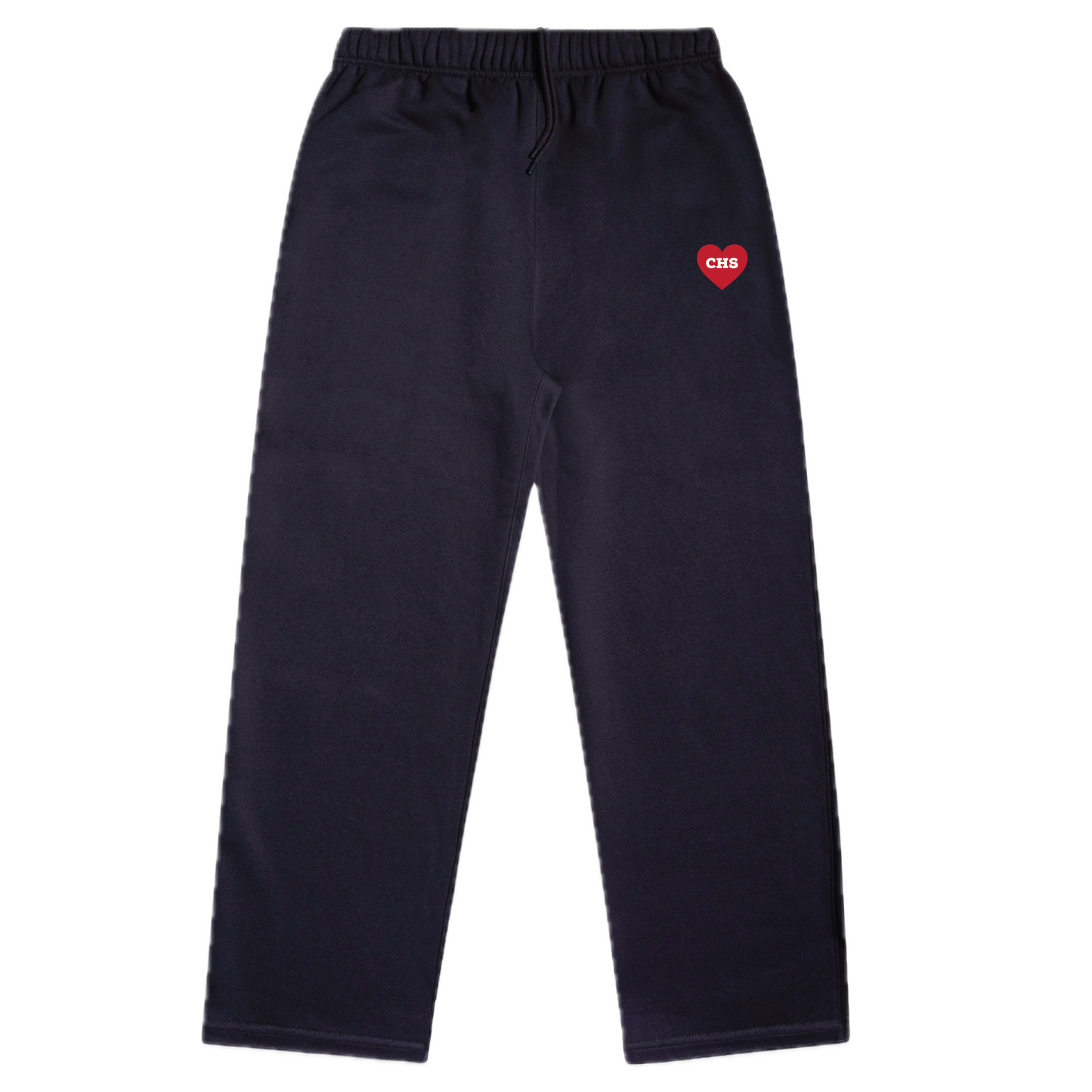 Carlmont Embroidered Red Heart Cuffless Sweatpants