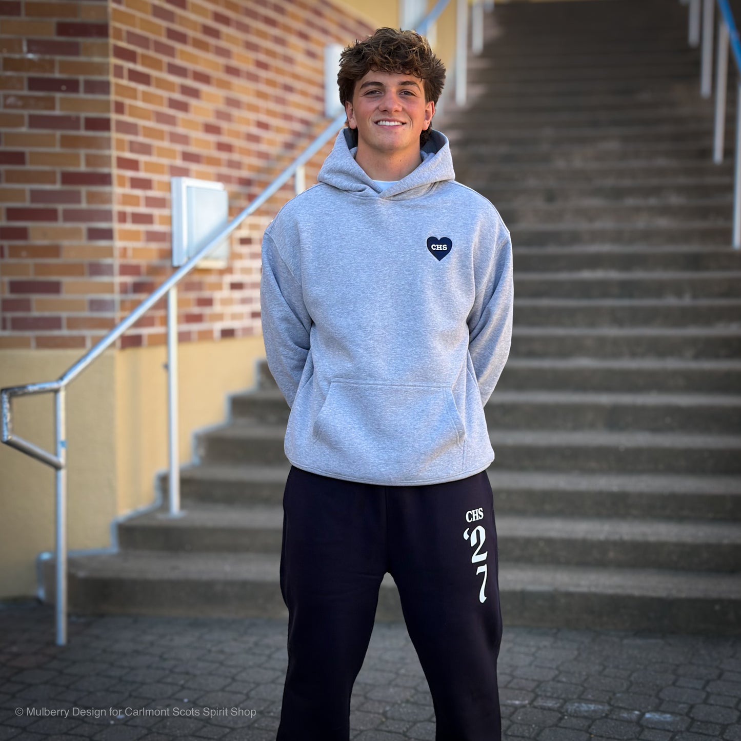 Embroidered CHS Blue Heart Hoodie