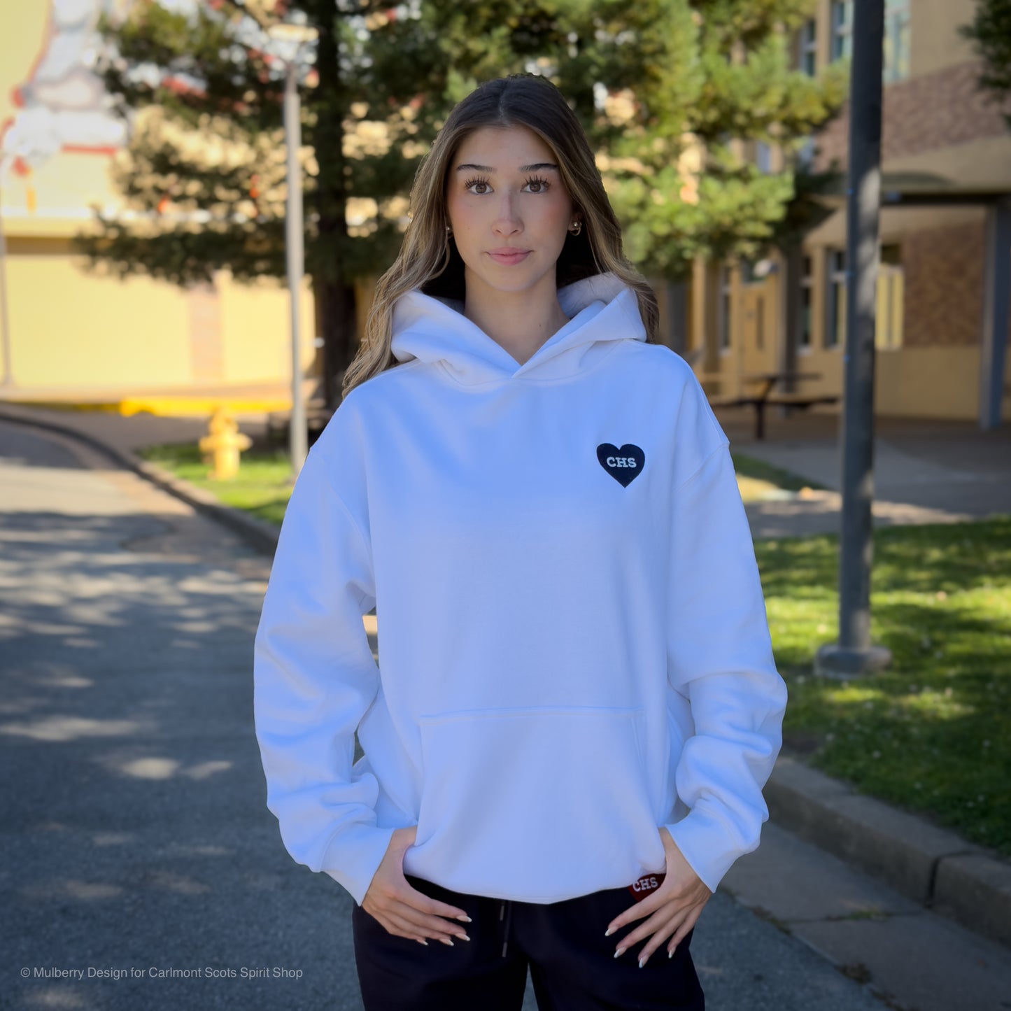 Embroidered CHS Blue Heart Hoodie