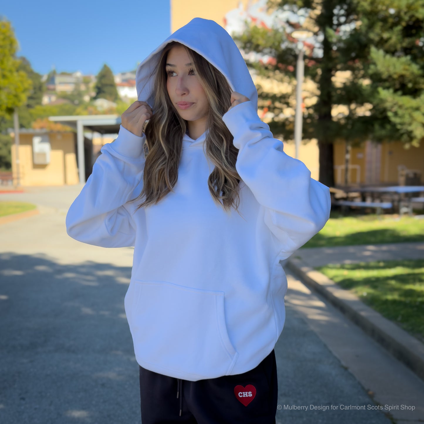 Embroidered CHS Blue Heart Hoodie