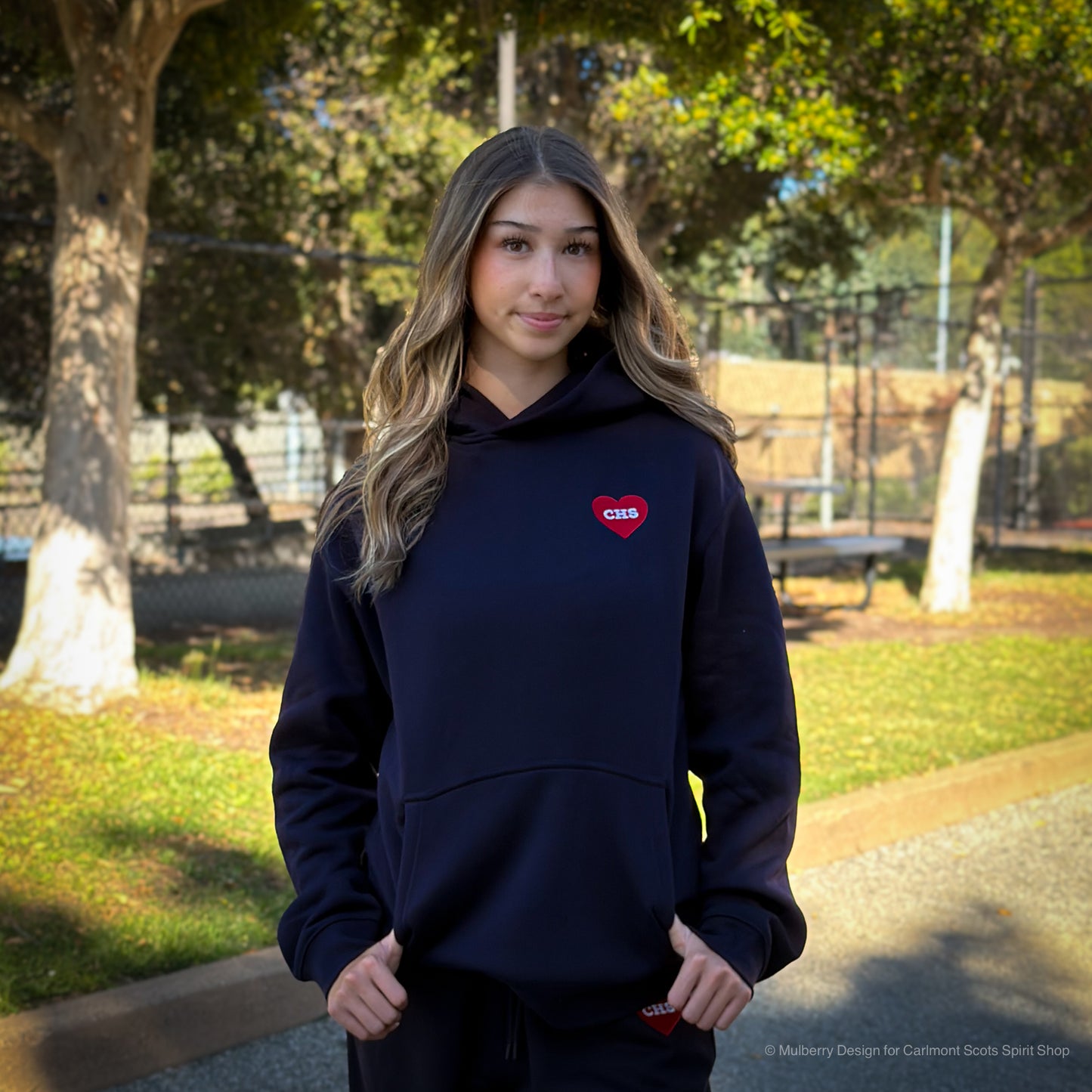 Embroidered CHS Red Heart Hoodie
