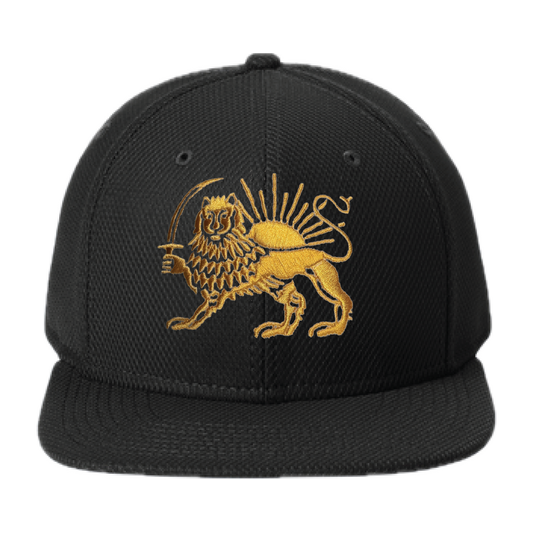 The Lion and the Sun Flat Brim Hat - Black Diamond
